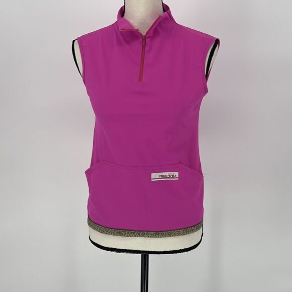 ROBERTO CAVALLI Freedom Mock Neck Tank  Active Top Sleeveless Size 42 Magenta‎ - Picture 1 of 11